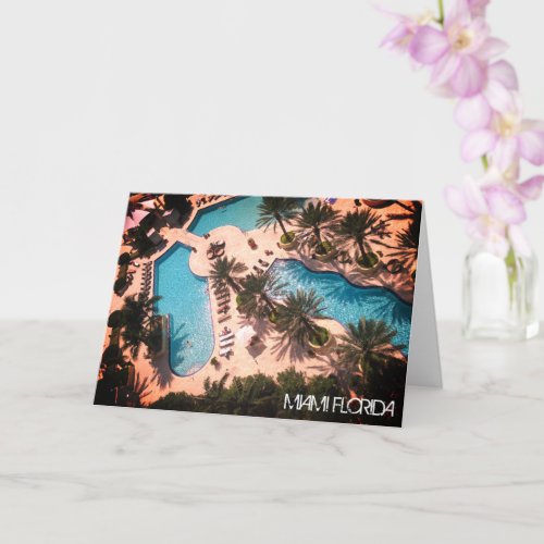 Custom Miami Beach Florida _ Pool Relax GOOD VIBES Card