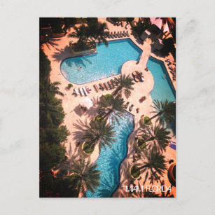 Custom Miami Beach Florida - Pool Relax GOOD VIBES Postcard
