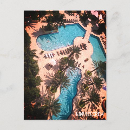 Custom Miami Beach Florida _ Pool Relax GOOD VIBES Postcard
