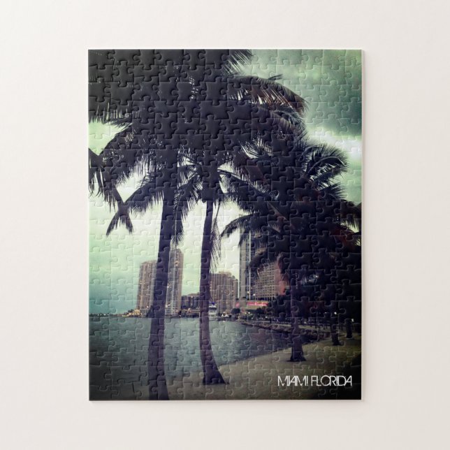 Custom Miami Florida Downtown and Harbor - Adults Jigsaw Puzzle (Vertical)