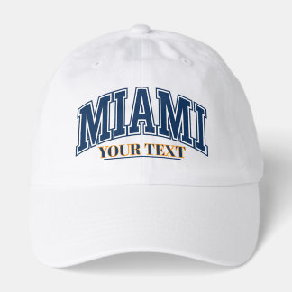 Custom Miami Varsity Script White Retro Collegiate Hat