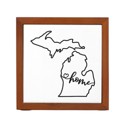 Custom Michigan State US Outline Home Art Desk Organizer