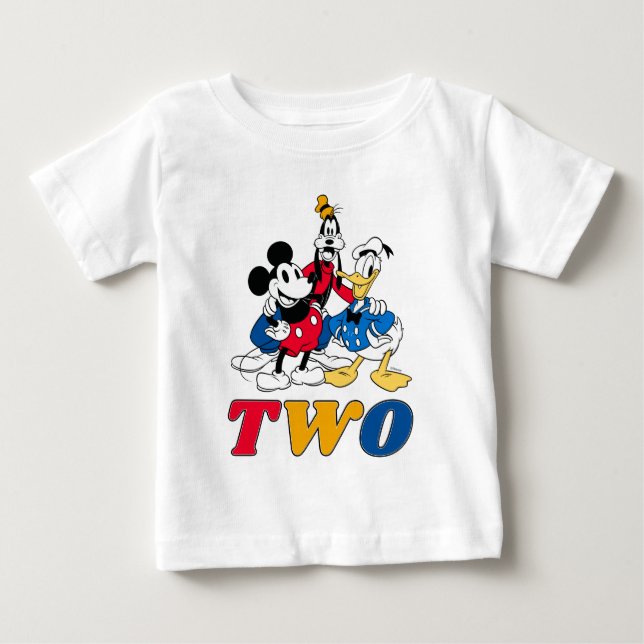 Custom Mickey and Friends 2nd Birthday Boy Baby T-Shirt (Front)