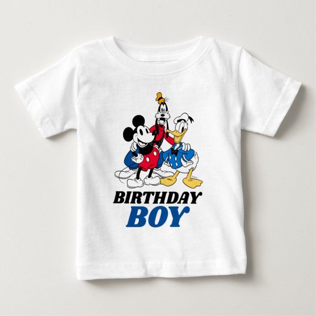 Custom Mickey and Friends Birthday Boy Baby T-Shirt (Front)
