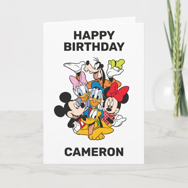 Custom Mickey and Friends Birthday Card (Front)