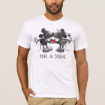 Custom Mickey & Minnie Sketch - Just Married T-Shirt<br><div class="desc">Celebrate your honeymoon at Disney with these personalized Mickey and Minnie Just Married Shirts. Personalize by adding your name and wedding date!</div>