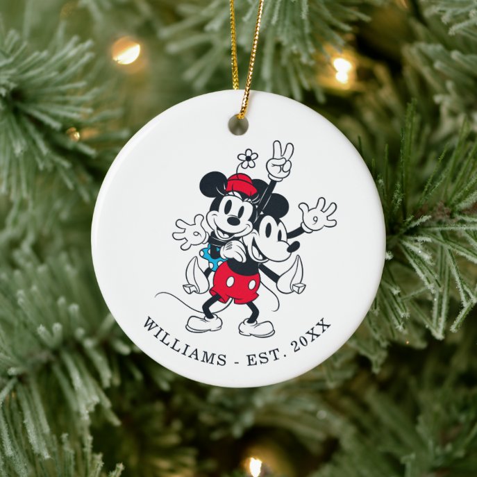 Custom Mickey &amp; Minnie | Two of a Kind Ceramic Ornament