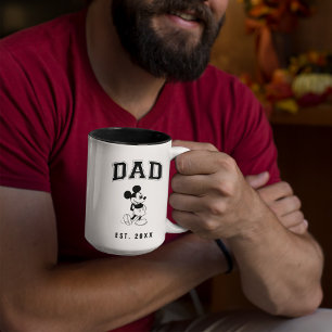 Custom Mickey Mouse Dad with Date Two-Tone Coffee Mug
