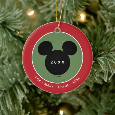 Custom Mickey Mouse Holiday Family Ceramic Ornament