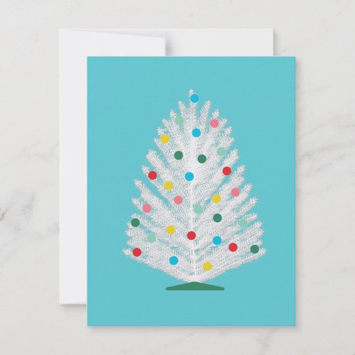 Custom Mid Century Tree Flat Holiday Card