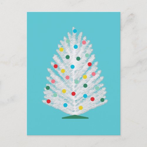 Custom Mid Century Tree Holiday Post Card