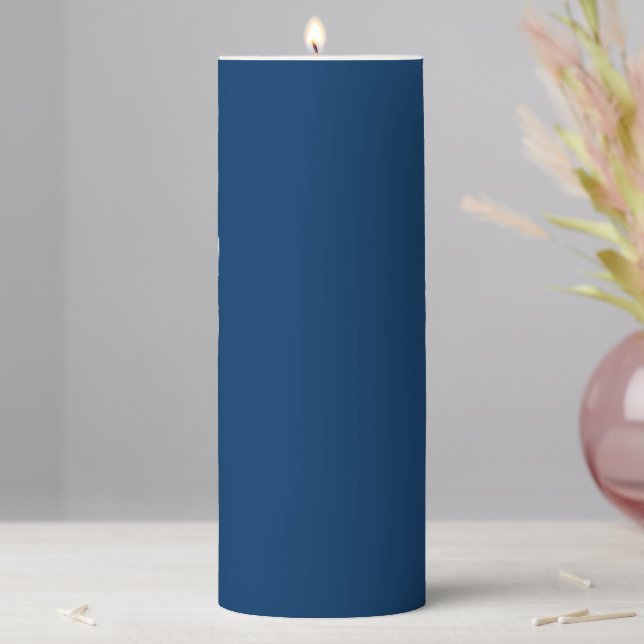 Custom Midnight Blue Pillar Candle (In Situ)