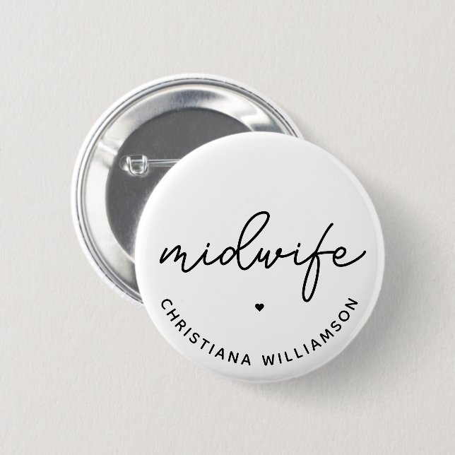 Custom Midwife Appreciation Midwifery Gifts Button (Front & Back)