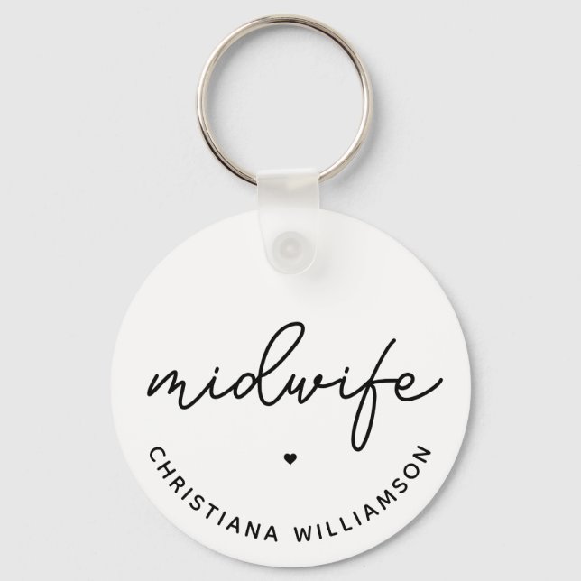 Custom Midwife Appreciation Midwifery Gifts Keychain (Front)