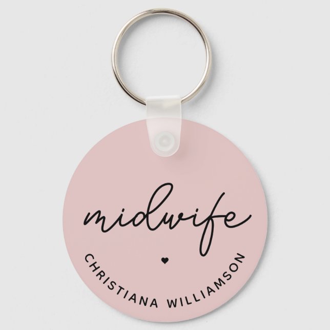 Custom Midwife Appreciation Midwifery Gifts Keychain (Front)