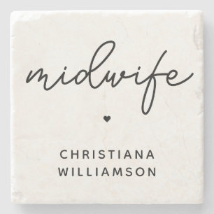 Custom Midwife Appreciation Midwifery Gifts Stone Coaster