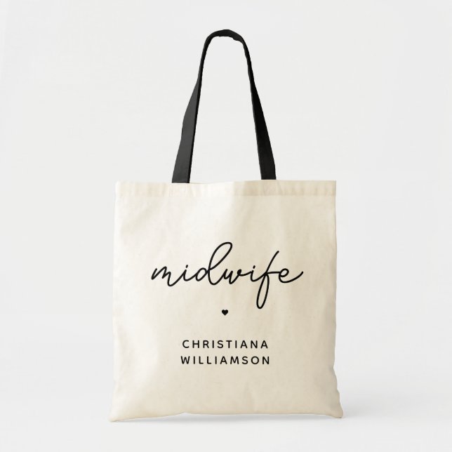 Custom Midwife Appreciation Midwifery Gifts Tote Bag (Front)