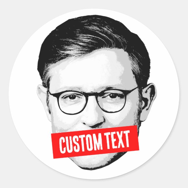 Custom Mike Johnson Message Classic Round Sticker (Front)