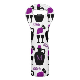 Custom Milestone Birthday Wine Lovers Monogrammed Bag