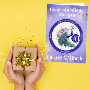 Custom Milestone Card   Elegant Sobriety Card