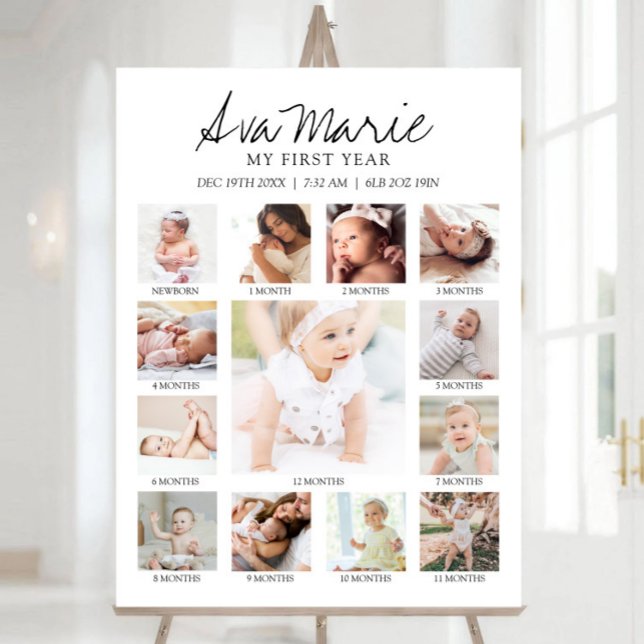 Custom Milestone photo 1st Birthday Timeline Foam Board (Creator Uploaded)