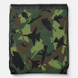 Custom Military Camouflage Pattern Drawstring Bag