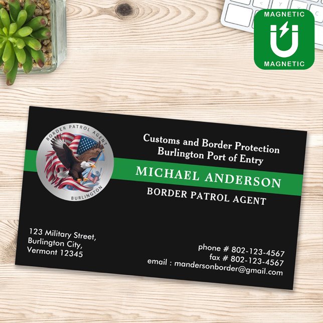 Custom Military Federal Police Border Patrol Logo Business Card Magnet (Creator Uploaded)