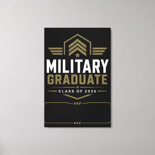 Custom Military Rank Graduate 2026 Name Canvas Print