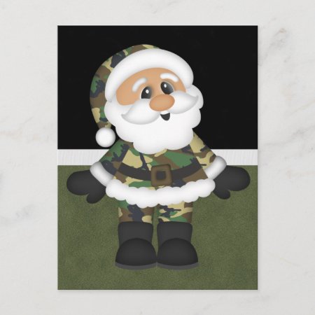 Custom Military Soldier Christmas Santa Holiday Postcard