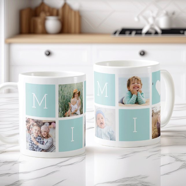 Custom Mimi Grandmother 5 Photo Collage Coffee Mug (Creator Uploaded)