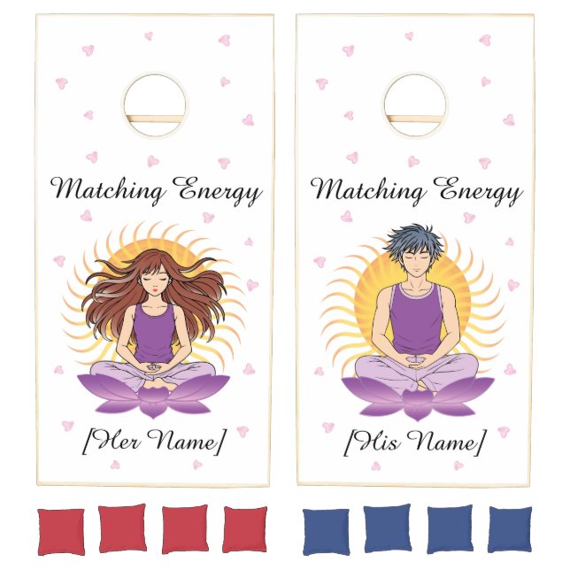Custom Mindful Couple Cornhole Set | Names & Text (Set)