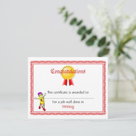 Custom Mini Award Certificates (Standing Front)