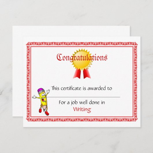 Custom Mini Award Certificates (Front/Back)