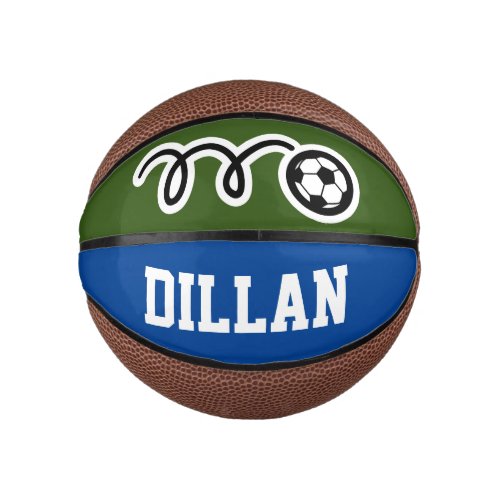 Custom mini basketball with small soccer ball logo