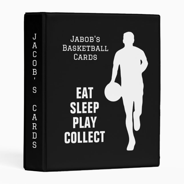 Custom mini binder for basketball sports cards (Front/Spine)