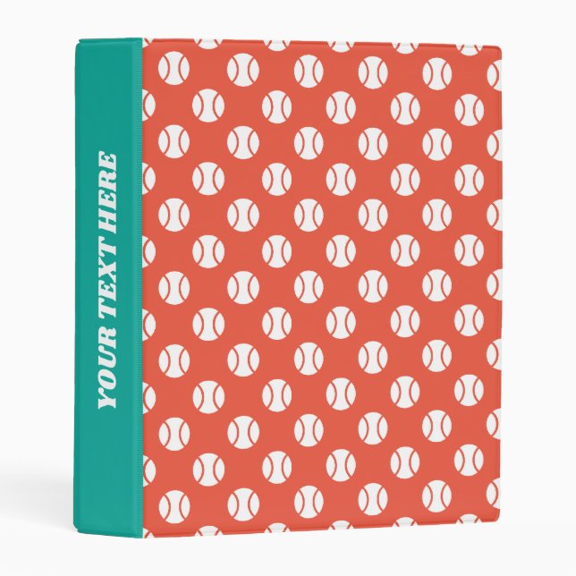 Custom mini binder with cute tennis ball pattern (Front/Spine)