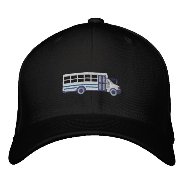 Custom Mini Bus Shuttle Large Embroidery Embroidered Baseball Hat (Front)