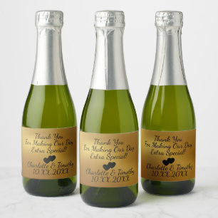 Custom Mini Champagne Wine Bottle Wedding Favor Sparkling Wine Label