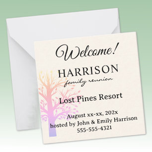 Custom Mini Family Reunion Welcome Gift Bag Note Card