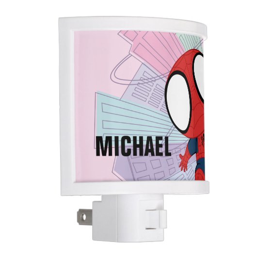Custom Mini Spider-Man & City Graphic Night Light (Right)