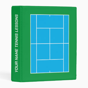 Custom mini sports binder with tennis court design