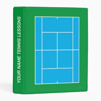 Custom mini sports binder with tennis court design