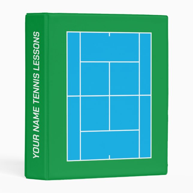 Custom mini sports binder with tennis court design (Front/Spine)