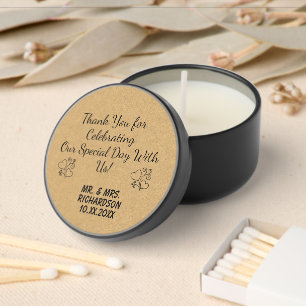 Custom Mini Tin Candle Wedding Guest Gift Favors