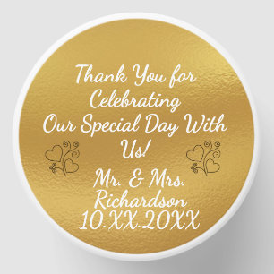 Custom Mini White & Gold Tin Candle Wedding Favors