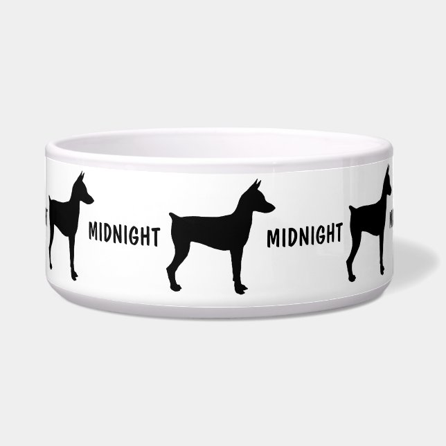 Custom Miniature Pinscher Dog Bowl (Front)