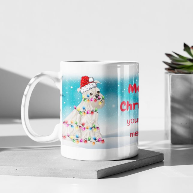 Custom Miniature Schnauzer Merry Christmas Pet Dog Coffee Mug (Creator Uploaded)