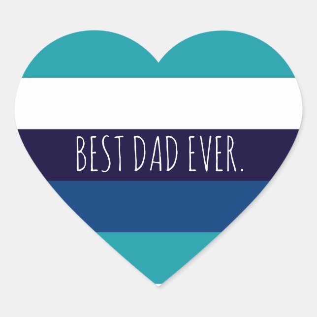 Custom Minimal Best Dad Ever Fathers Day  Heart Sticker (Front)