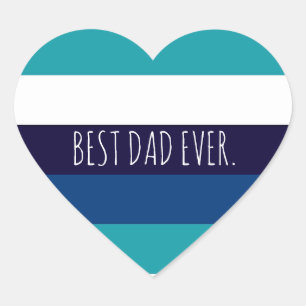 Custom Minimal Best Dad Ever Fathers Day Heart Sticker