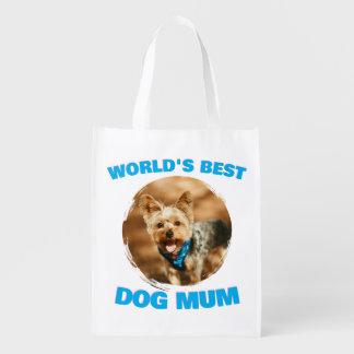 Custom Minimal Best Dog Cat Mom Mum Pet Cute Gift Grocery Bag